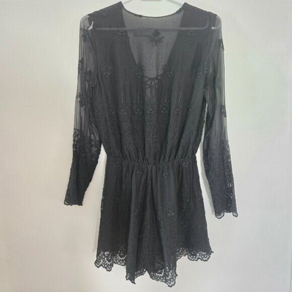 Zimmermann Lucia Silk Embroidered Romper Black S0 b53E - Picture 5 of 9